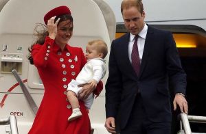 The Duke and Duchess of Cambridge and Prince George arrive in Wellington